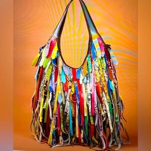 Large multicolor women’s shoulder bag